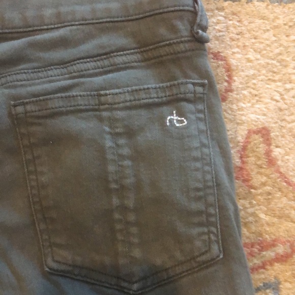 rag & bone skinny olive army green denim mid-rise jeans 28 - Picture 7 of 8